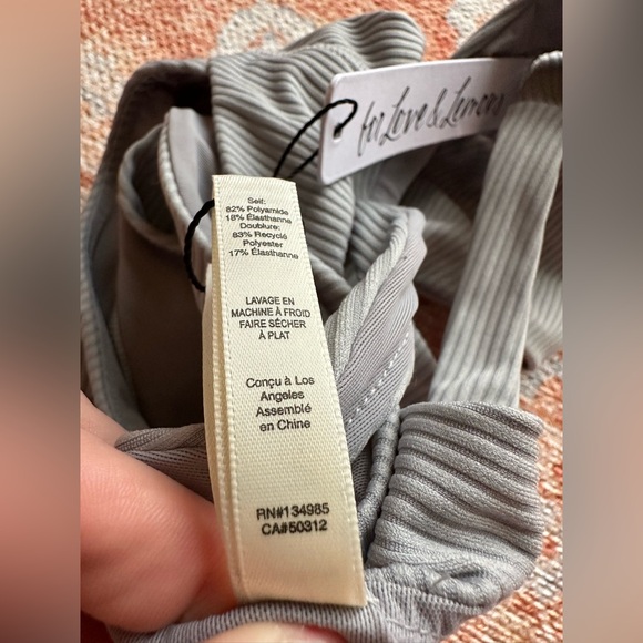 NWT For Love & Lemons Rib Keyhole Bodysuit gray size small - Picture 5 of 7